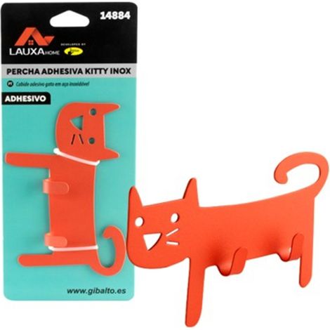 Cintre adhésif pour chaton avec 2 crochets en acier inoxydable de Lauxa Home, disponible en plusieurs couleurs.
