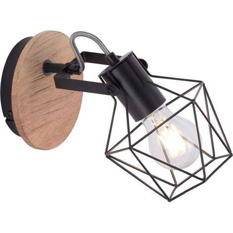 Wandleuchte Wandstrahler Spotlampe Schlafzimmerlampe Holz-Natur L 28,5 cm (1/5)