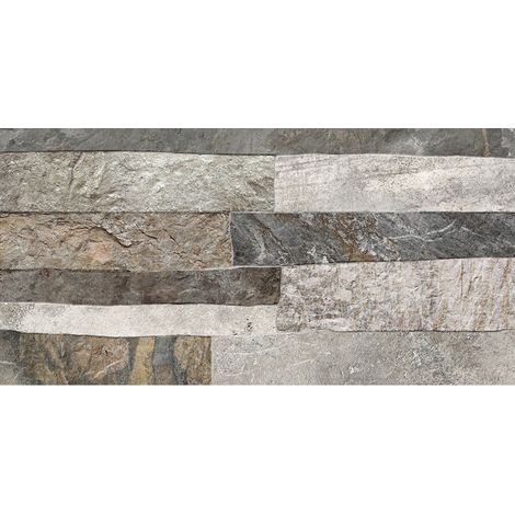 Carrelage faience murale Norway gris 25x50 cm (1/4)