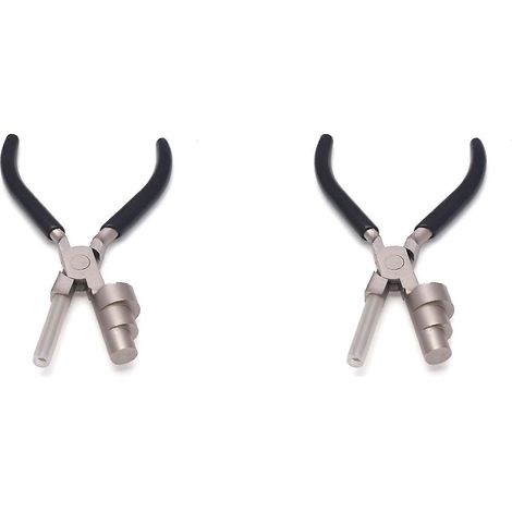 Pinces annulaires, utilisées pour plier les fils métalliques circulaires destinés à la fabrication de bijoux, disponibles en différentes tailles. (1/5)