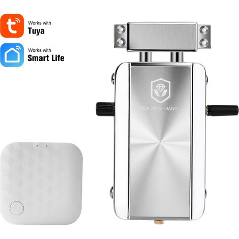 Decdeal Kit de serrure de porte de maison intelligente WiFi Tuya/SmartLife, télécommande, entrée sans clé, système d'accès électronique sans fil antivol à pêne dormant pour hôtel et appartement