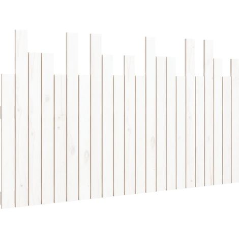 vidaXL Testiera da Parete Bianca 140x3x80 cm in Legno Massello di Pino