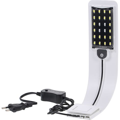 AC220V 10W 24 LED lumière d'aquarium lampe de pot de poisson blanc/bleu Portable (1/5)