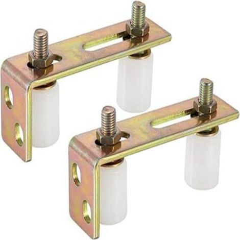 Guide De Rouleau De Portail Coulissant - Support En L Acier Galvanisé - Rouleau Nylon Diamètre 3 Cm - Hauteur Max 6,1 Cm - Lot De 2