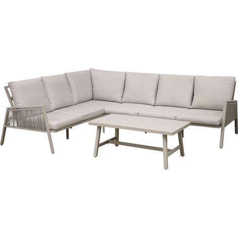 Dellonda DG57 Fusion Aluminium Outdoor Corner Sofa & Coffee Table Set 4pc (1/5)