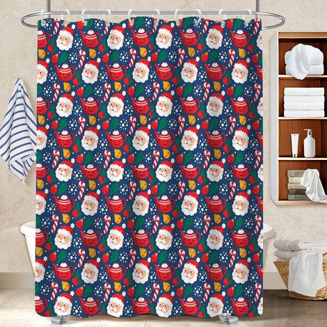 Rideau de douche imperméable en polyester 180x180 avec œillets rideau étanche pour cabine de douche (1/5)