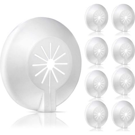 Set of 8 radiator rosettes, pipe cover, plastic flap rosette for diameters from 8 to 22 mm, ultra-fast assembly