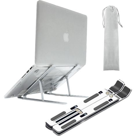 1 support pour ordinateur portable, réglable et pliable, en aluminium, multi-angles, pour bureau / café / bibliothèque (1/5)