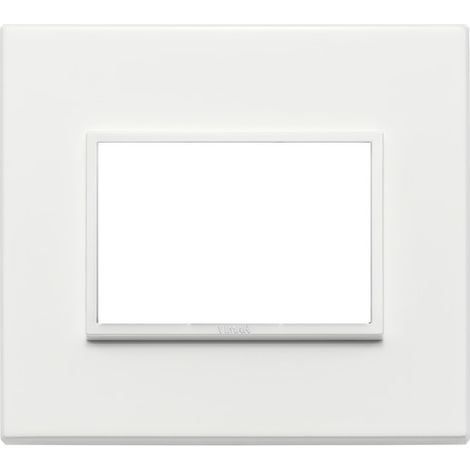 Placca Vimar Eikon Evo Alluminio Bianco totale  3 moduli 21653.17 (1/4)