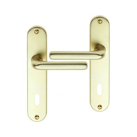 Ouvre&Déco – Lot de 2 poignées de porte COURCHEVEL entrée de clé – Aluminium F2 – Entraxe 165 mm – Pour portes intérieures 36 à 44 mm (1/2)