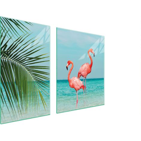 ASSIETTE EN VERRE et PLANCHE À DÉCOUPER 100x52 FLAMINGO (1/5)