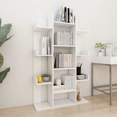 vidaXL Estantería librería madera contrachapada blanco 86x25,5x140 cm (1/5)