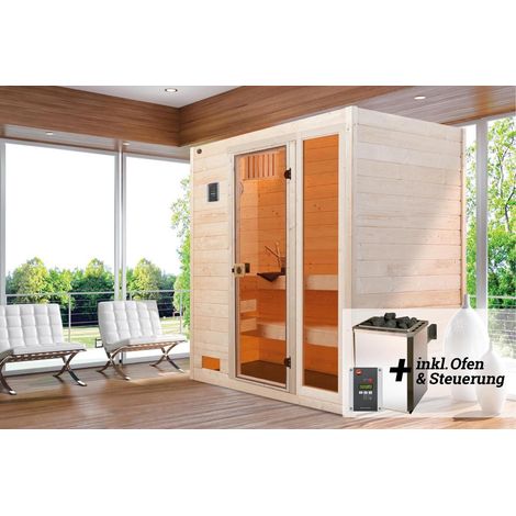 Massivholz-Sauna VALIDA 2 GTF, OS, 7,5 kW