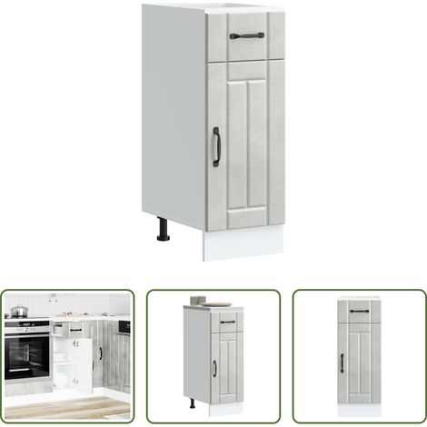 Küchenmöbel - Küchen-Unterschrank Lucca Betongrau Holzwerkstoff (1/5)