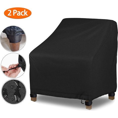 Funda protectora AIDUCHO para sillas de jardín, funda impermeable para sillones de exterior, lona para tumbonas, bancos y sofás, fabricada en tejido Oxford 420D, duradera y resistente al viento, 97x89 (1/5)