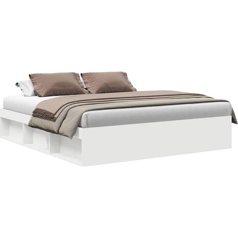 Bed Frame without Mattress White 180x200 cm Super King Super King Size vidaXL