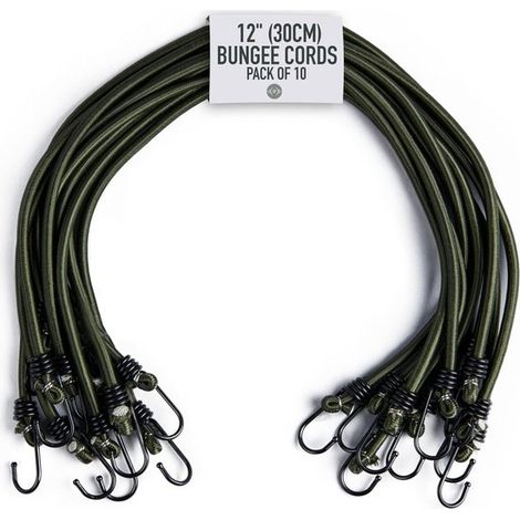 Elastisches Seil – 10 Stück – mit Haken an beiden Enden – geeignet für Campingzelte und Gärten – 45 cm (1/5)