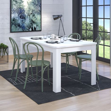 Ausziehtisch Colosimi, 8 Plätze, ausziehbar, 160x90,5x76,5h cm Hochglanz Weiß (1/5)