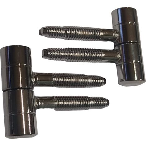 2 PEZZI - CERNIERE ANUBA TORNITE Ø13MM- IN ACCIAIO CROMATO - FEMMINE