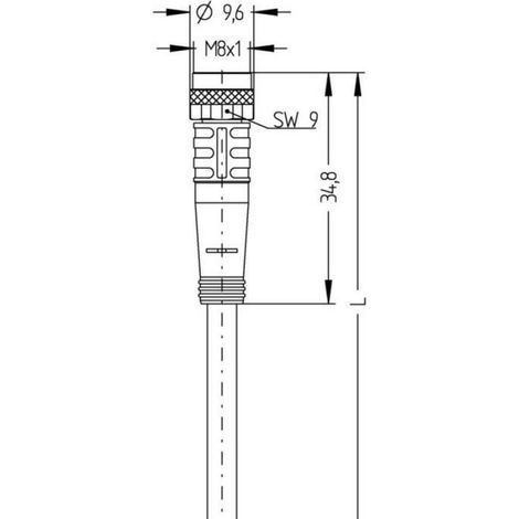 Câble M8 - Connecteur Préfabriqué Pour Capteurs Actionneurs - 4 Pôles - Compatible Automation Line - 1 Pièce (1/3)