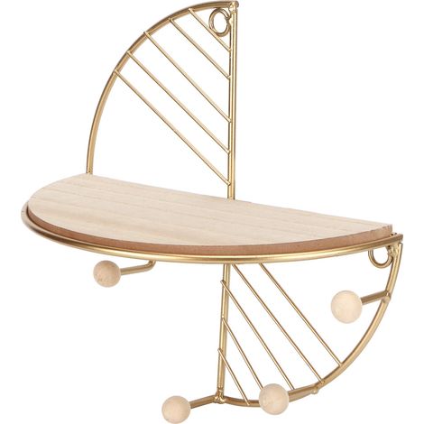 Goldener Wandaufsteller, hängendes Metallregal für Wohnzimmer, Eingangsbereich, moderne Dekoration, Wandorganizer. (1/5)