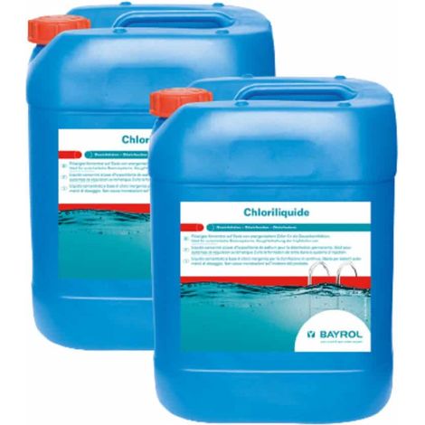 Bayrol – Pack de 2 chloriliquide 20 L – Désinfectant chloré non-stabilisé – Eau cristalline et sans résidus – Pour piscines privées et collectives
