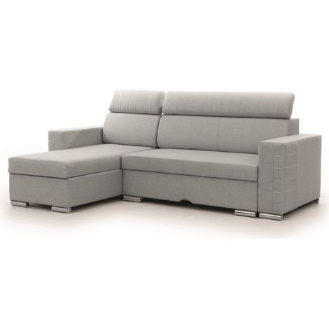 Ecksofa Schlafsofa Sofa CANTON in Stoff Liverpool Grau Ottomane Links (1/5)
