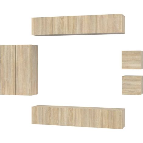 Maison Exclusive - Set Mobili Porta TV 8pz Rovere Sonoma in Legno Multistrato (1/5)