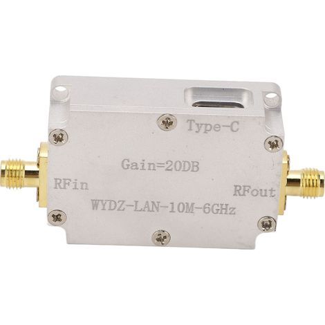 Hochlinearer Verstärker (LNA) 10 MHz–6 GHz, 20 dB Verstärkung, zur Ansteuerung rauscharmer Empfänger für UKW-Radios