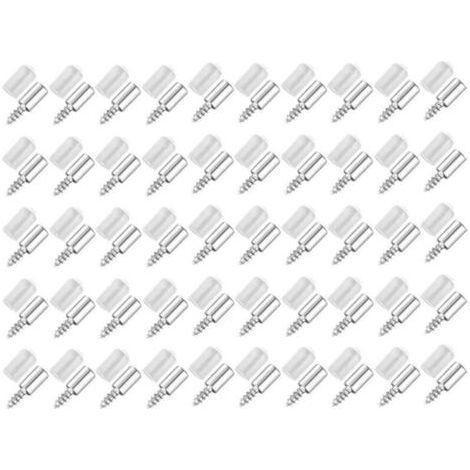 50 Pièces Vis Autotaraudeuses Support,Consoles Pour Etagères,Self-Tapping Screws Cabinet Laminate Support,Utilisé Pour Les Etagères en Verre Etc (1/5)