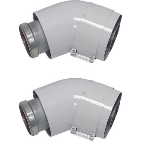 Vaillant Codo 45 grados (2 uds.) turboTEC guía de aire/humos, aluminio, 60/100 mm, 303809