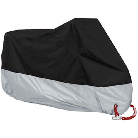 Pair Housse de Moto Extérieure 210D Oxford Imperméable – Bâche Moto Anti-Rayures & Anti-Vent avec Œillets Antivol, Coutures Renforcées et Sac de Rangement – Taille XL (1/5)