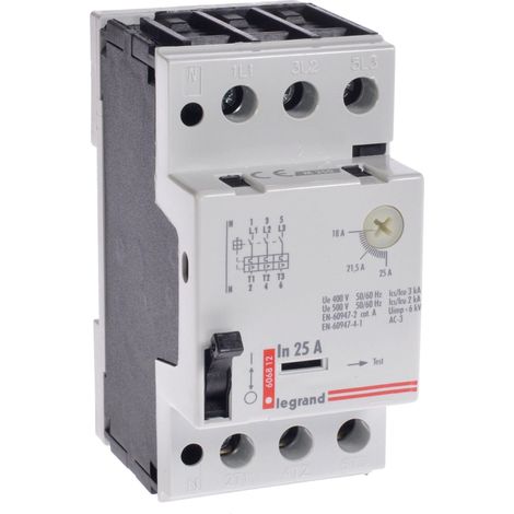 Interruptor motor Legrand 3P 11 kW 18-25 A protección IP3X