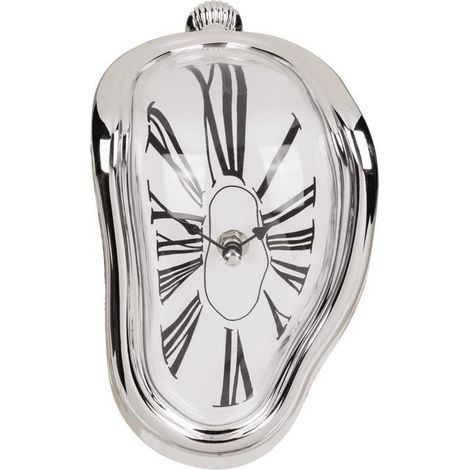 Clock - OUT OF THE BLUE - Dali Fondue - Gray - 18x13 cm - Contemporary design
