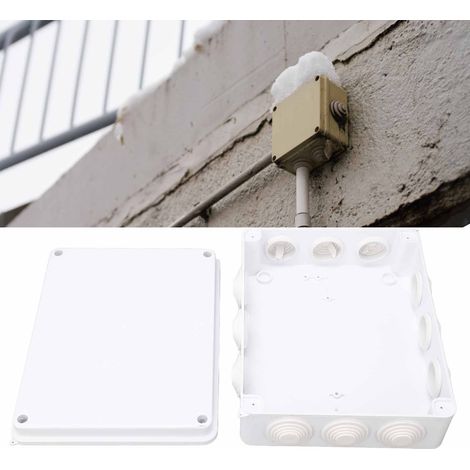 Elektrische Anschlussdose für den Außenbereich, 255 x 200 x 80 mm wasserdichte Box mit Gummistopfen, IP65 wetterfeste Kunststoffbox, geeignet für elektronische Produkte und elektrische Verteilerkästen (1/5)