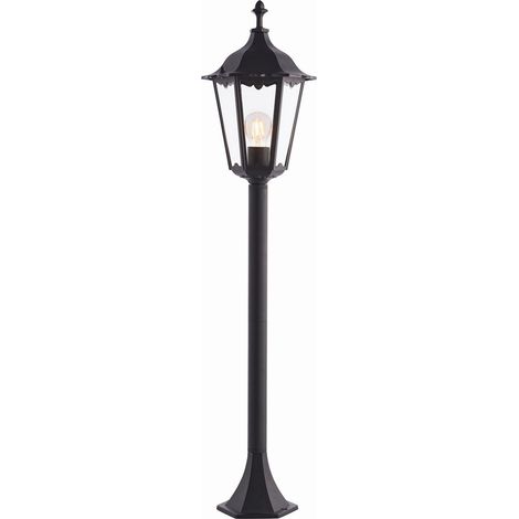 Endon Burford - Lampada da terra da esterno 1 luce Vernice nera opaca, vetro IP44, E27