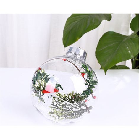 MINKUROW Weihnachtsschmuck Transparente Weihnachtskugel Anhänger DIY Ideen Urlaub Dekoration Geschenke – 1 Stück Set Weihnachtskugeln Hängende Weihnachtsbäume (1/3)