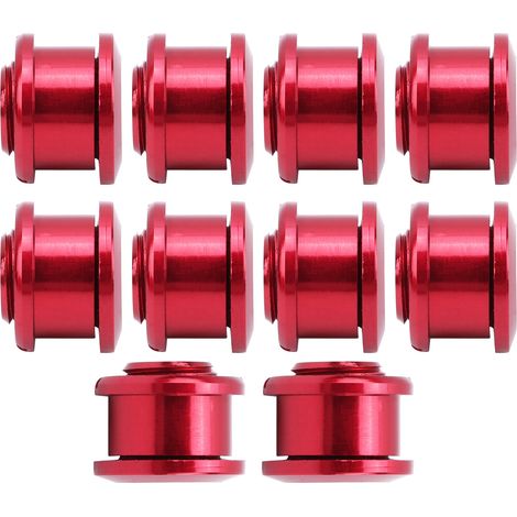 Lot de 10 vis de plateau 4,9 mm pour VTT monovitesse, en alliage d'aluminium, rouges (1/5)