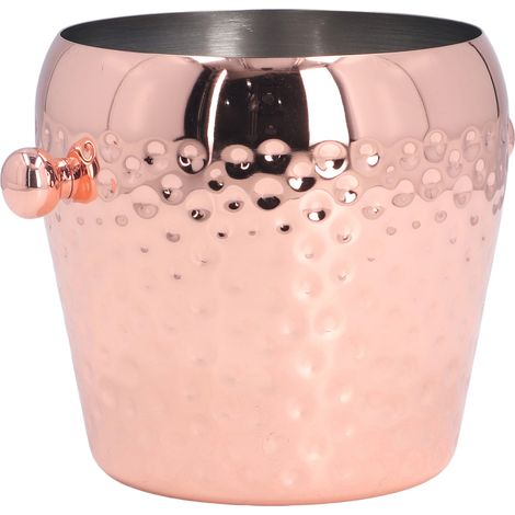 Eleganter Champagnerkühler aus Edelstahl (1000 ml), tragbar und mit Eis befüllbar, ideal für Bars, Partys und Clubs. Kupferfarben. (1/5)