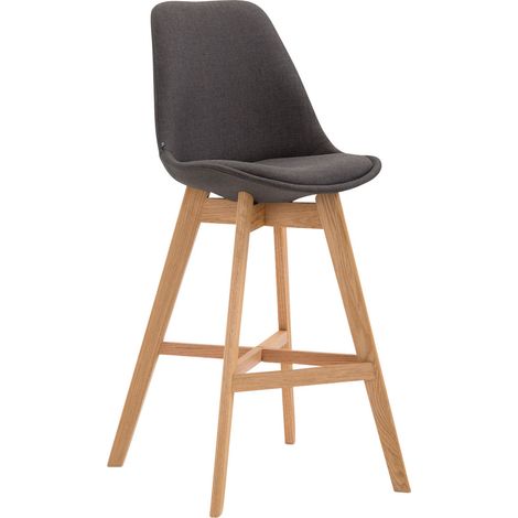 Sgabello da bar seggiolone dal design scandinavo moderno in tessuto grigio scuro TDB10378