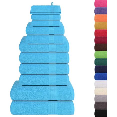 Ensemble de serviettes FROGN 12 pcs turquoise 360 g/m² (1/5)