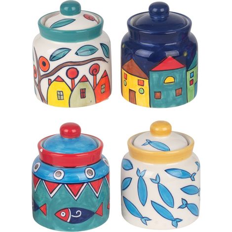 Zuccheriera decorativa in ceramica, elegante design da cucina, perfetta per caffè, tè e altro, stile lavanda e oliva. (1/4)