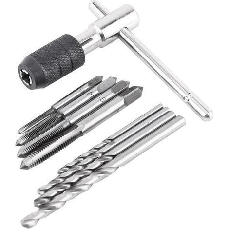 Outil de filetage, clé en forme de T portant le taraudage de la vis taraudeuse en acier, 9PCS / Set opération de taraudage manuel-Ywey (1/4)