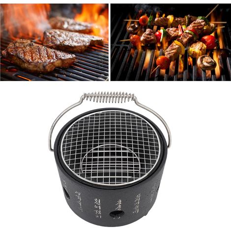 Parrilla portátil de aluminio y acero inoxidable con rejilla: cocina multifuncional para camping, té y barbacoas. (1/5)