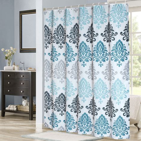 Polyester-Duschvorhang mit Streifenmuster, wasserdicht, Badezimmervorhang (S) (1/5)