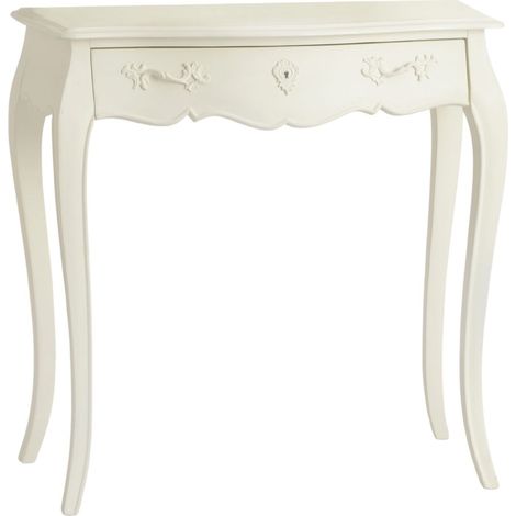 Amadeus - Petit bureau en bois blanc cassé L80 cm Murano (1/5)