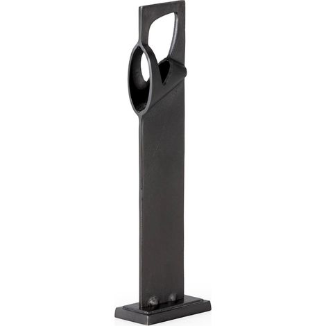 Sculpture élégante en aluminium fini plomb antique - Noir antique raffiné (1/3)