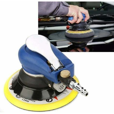 Ponceuse à air (6 pouces), ponceuse orbitale silencieuse pour polisseuse ronde à haute efficacité, utilisée comme outil de ponçage à air contrôlé et sous pression (1/4)