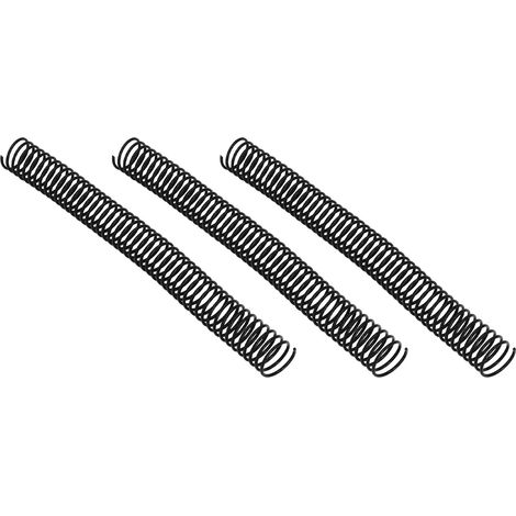 Reliure spirale plastique noire 35 pièces A4, 25,4 mm de diamètre, 48 boucles, pas 4:1, capacité 215 feuilles, anneaux de reliure (1/5)