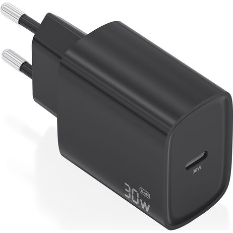 AISENS - CARGADOR GaN 30W, 1xUSB-C PD3.0, NEGRO